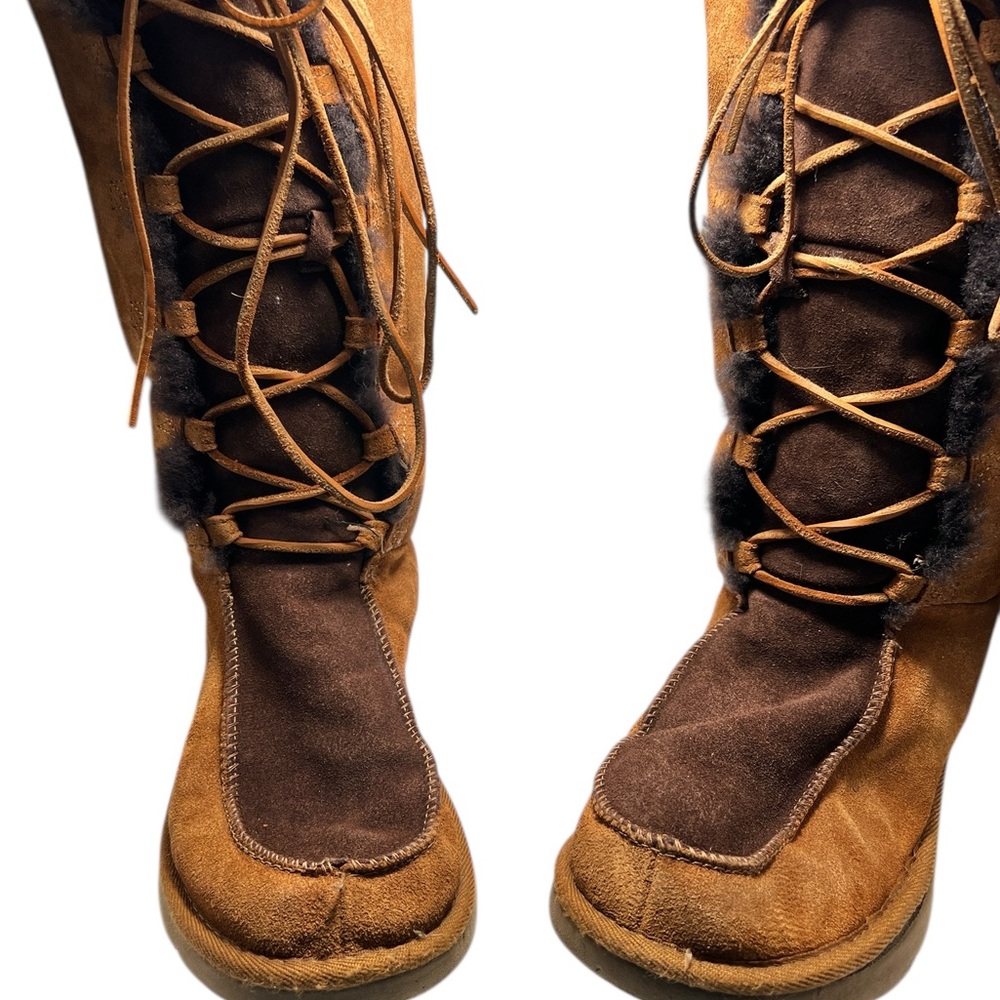 UGG WOMEN’S Uptown, Chestnut, Size 8.5, Leather Laces, Warm Insulated Boots